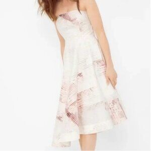 White House Black Market Strapless Asymmetric Dress
